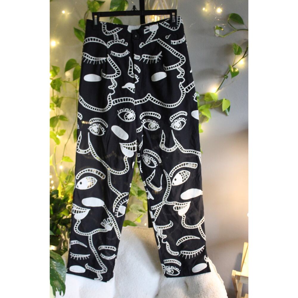 NWT Farm Rio Black Richelieu Faces Pants | Size S | Sold Out